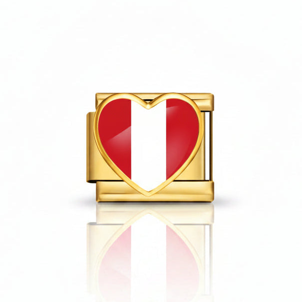 CHARM DESTELLO COLECCIÓN VIAJE - Oro (Bandera peruana)