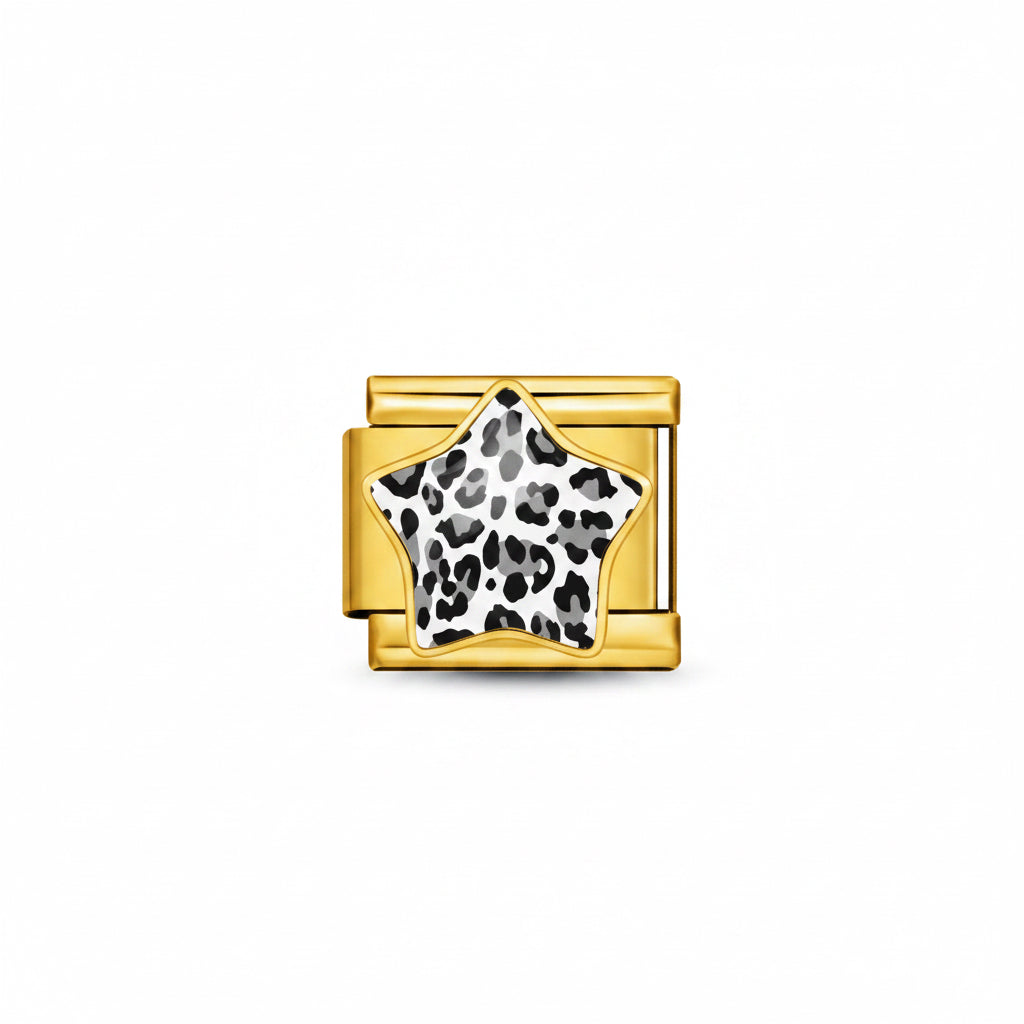 CHARM DESTELLO COLECCIÓN SWAG (Leopardo Estrella blanco y negro)