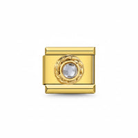 Charm Destello Colección Oro (Gema blanca)