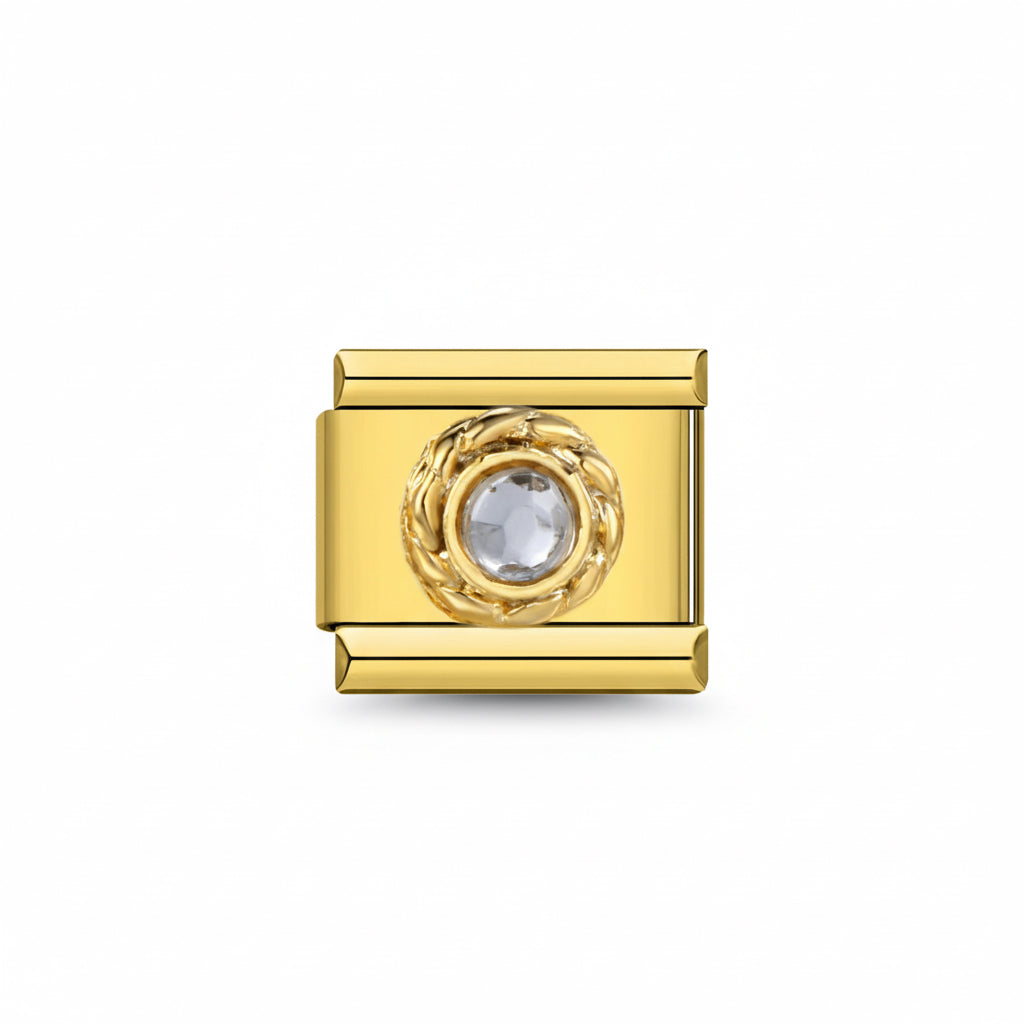 Charm Destello Colección Oro (Gema blanca)