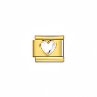 Charm Destello Edición San Valentín-Oro (Gema corazón blanco)