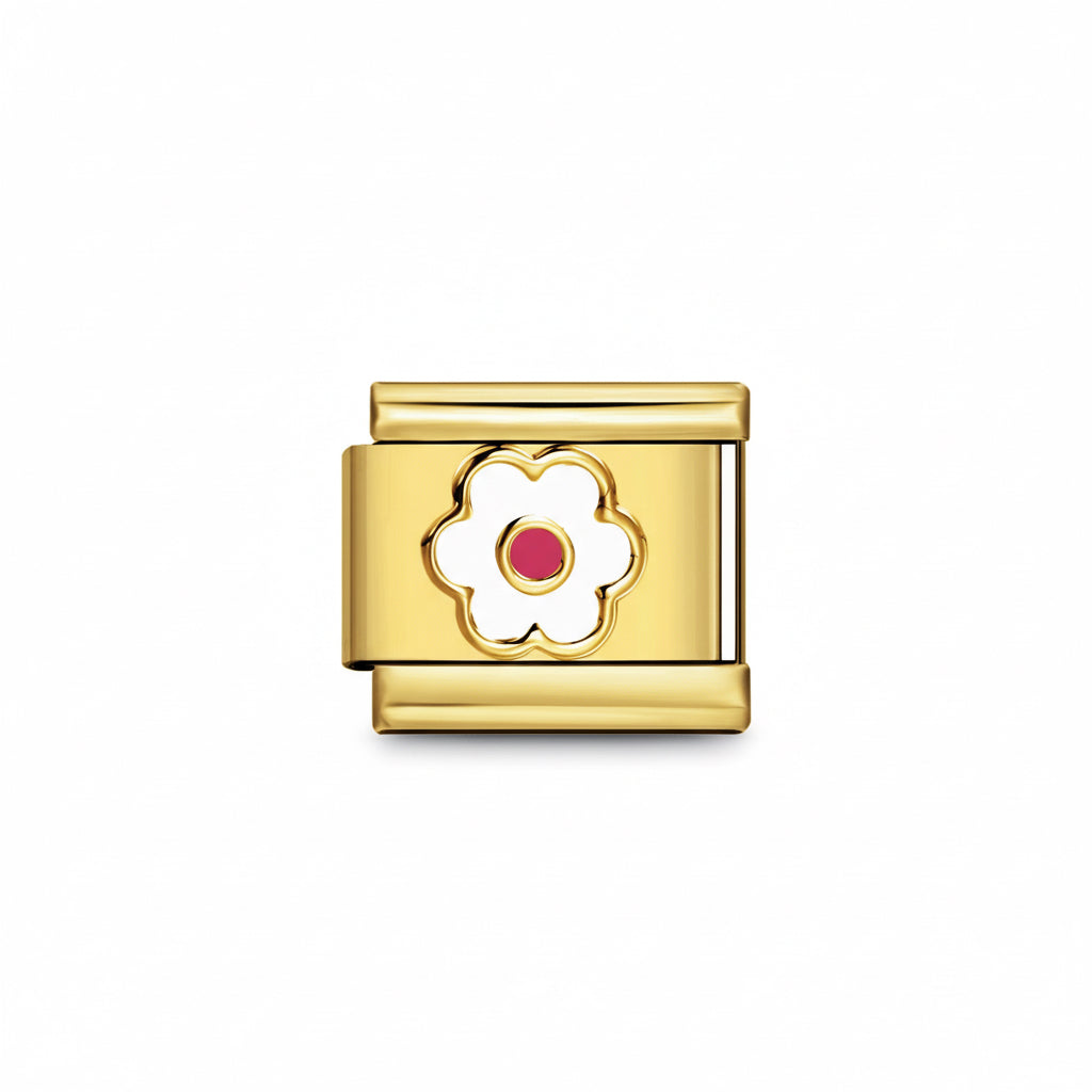 Charm Destello Colección Oro (Daisy blanco)