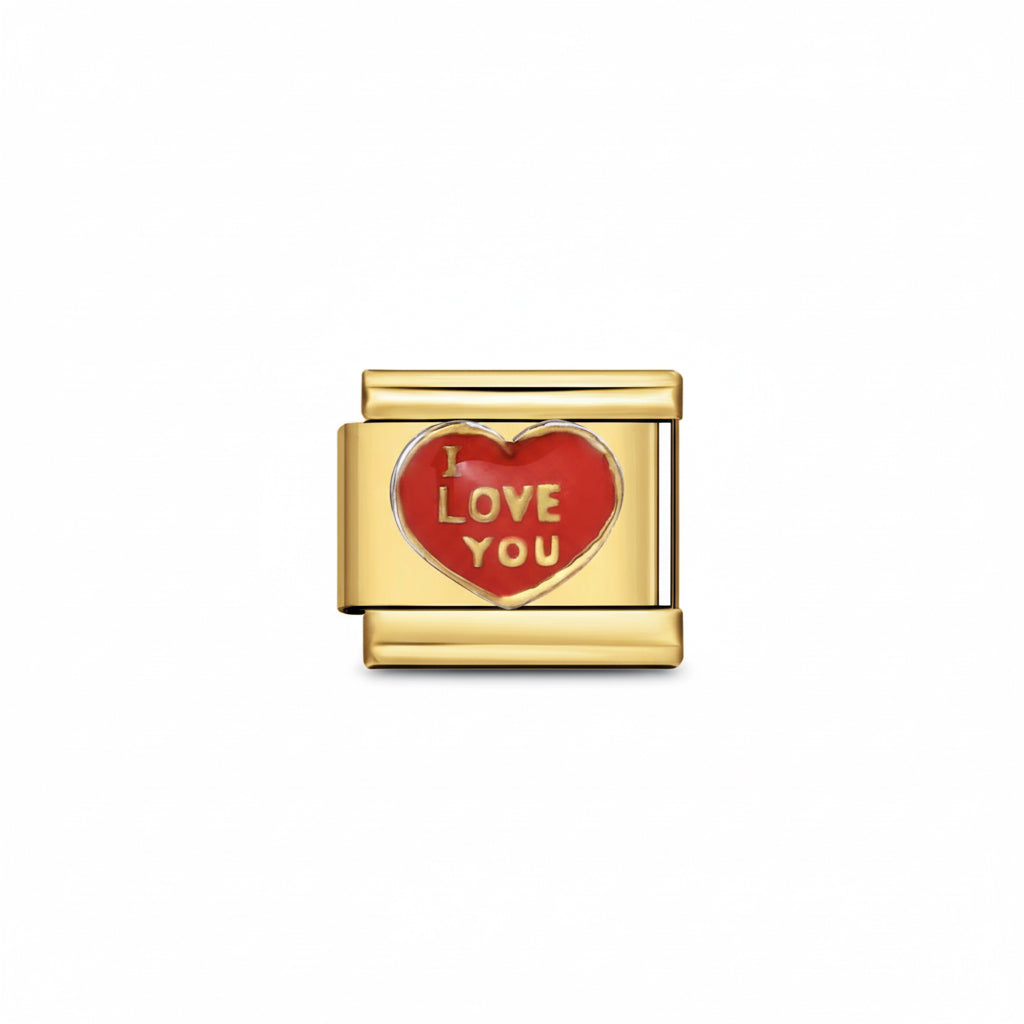 Charm Destello Colección Oro ("I LOVE YOU")