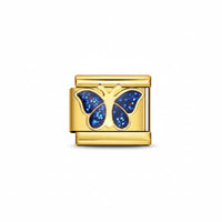 Charm Destello Colección Oro (Mariposa azul)