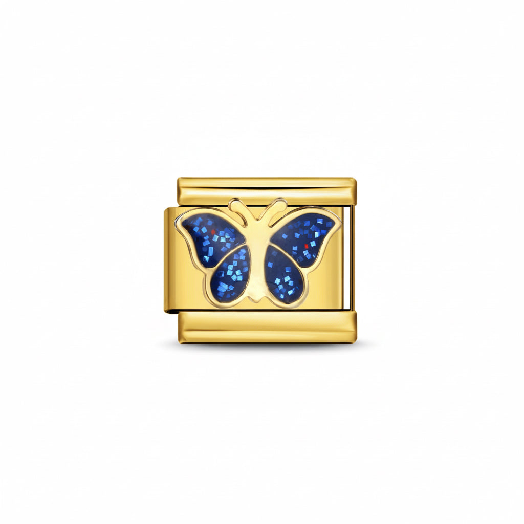Charm Destello Colección Oro (Mariposa azul)