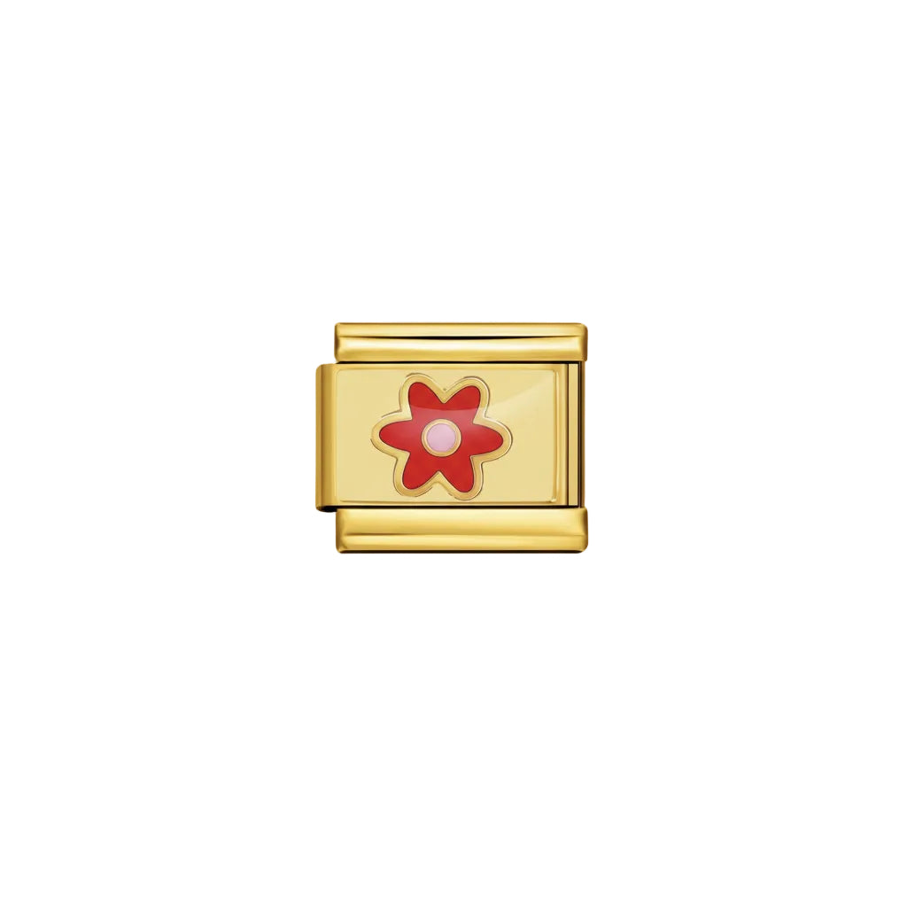 Charm Destello Colección Oro (Daisy rojo)