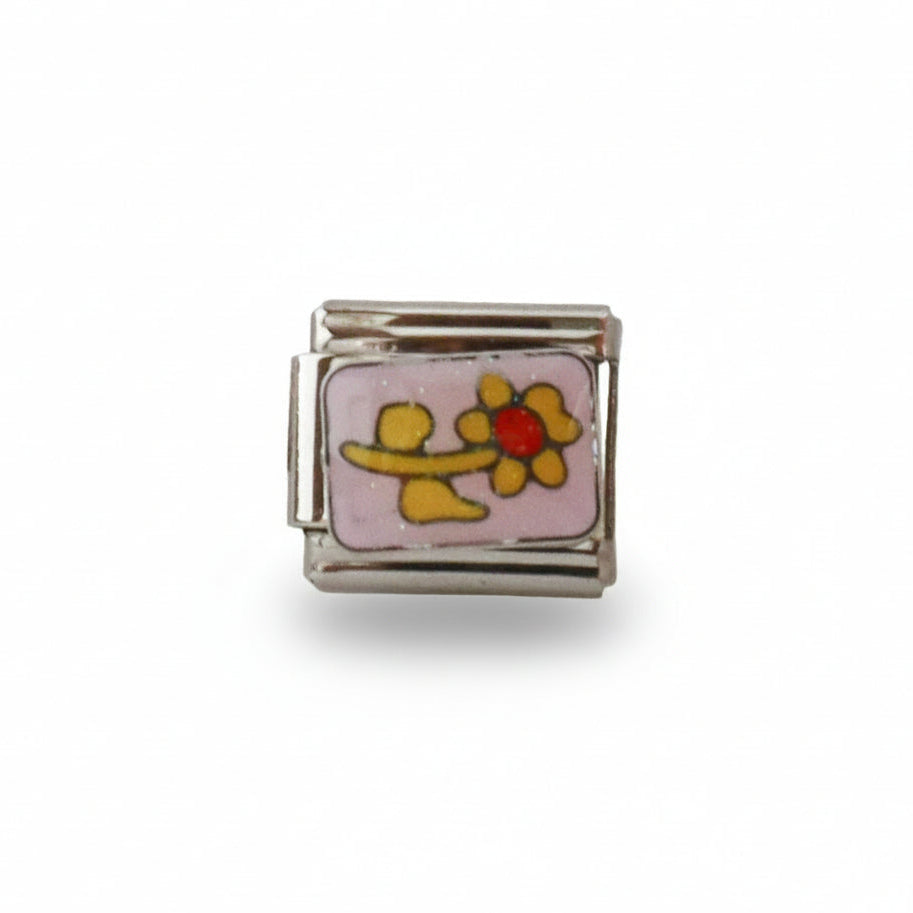 Charm colección rosa (Flor Amarilla)