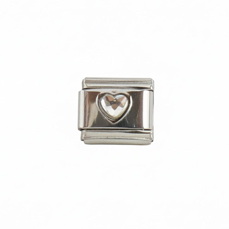 Charm colección destellos (Corazón Blanco)