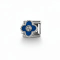 Charm colección destellos (Trébol Azul Versión Plata)