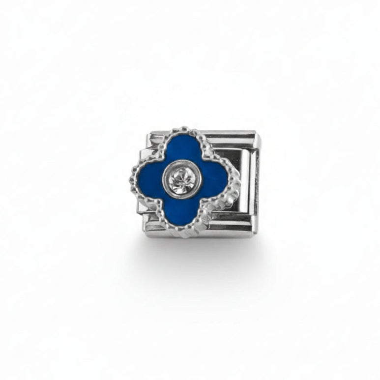 Charm colección destellos (Trébol Azul Versión Plata)