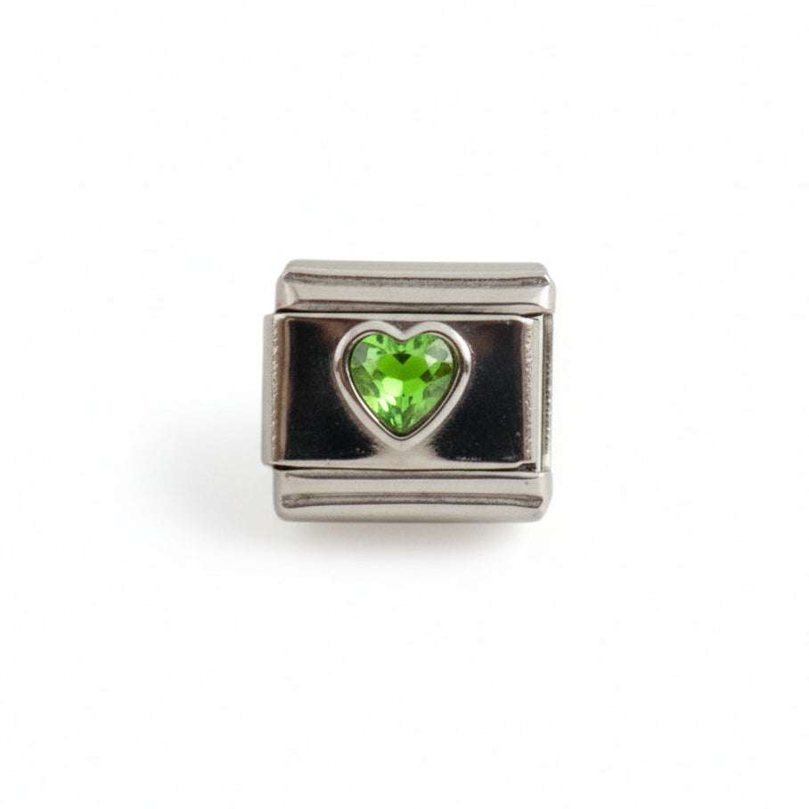 Charm colección destellos (corazón verde)