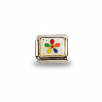 Charm colección blanco (flor de colores)